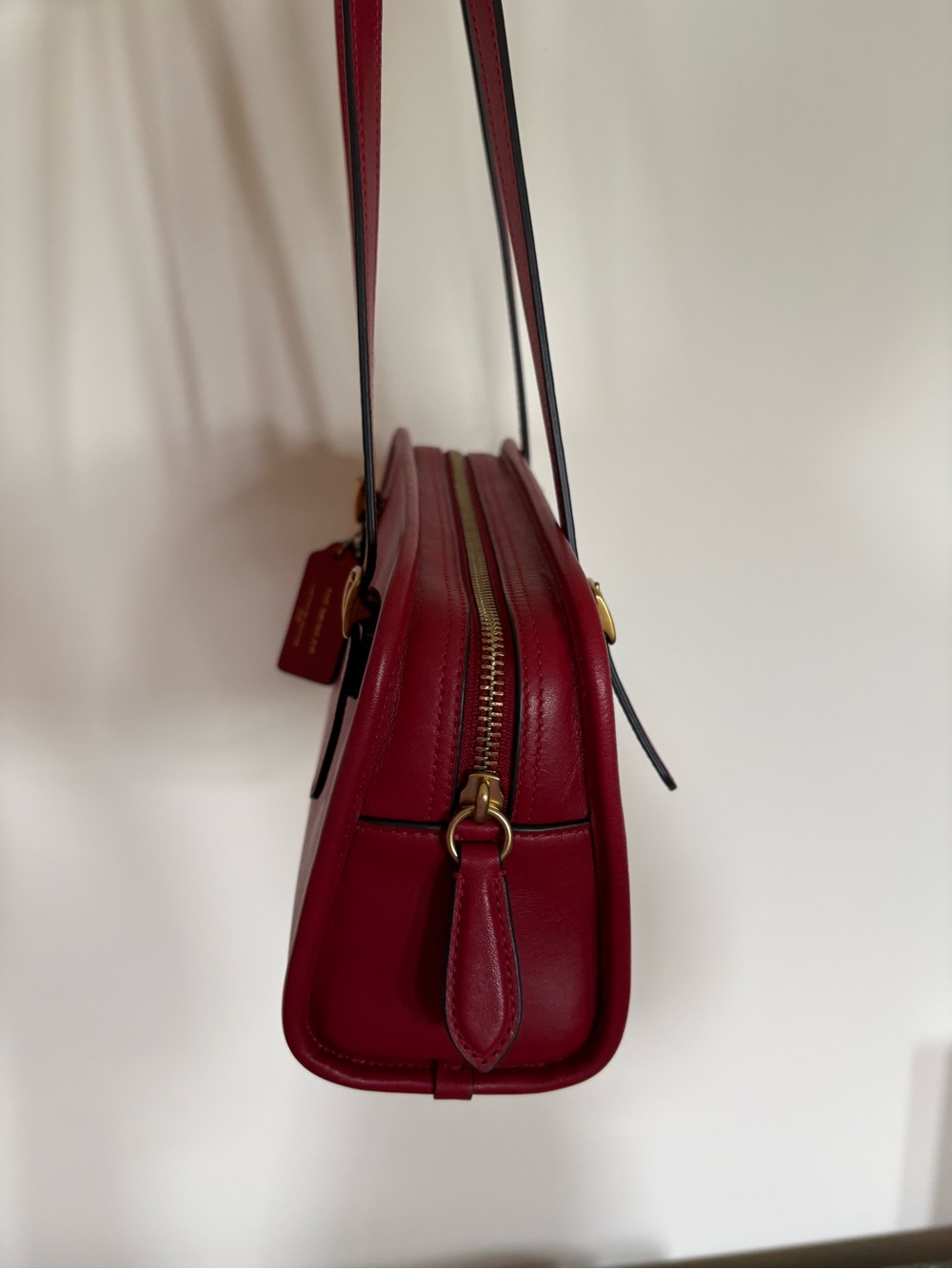 Coach Ruby Red Swing Zip Leather Satchel Bag - Picture 4 of 8